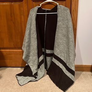 Grey and Black Poncho